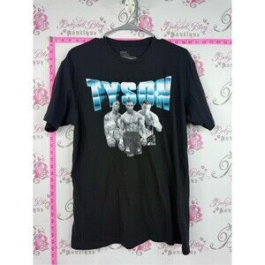 Mike Tyson tshirt boxing boxer Black Graphic Tee with Blue Logo